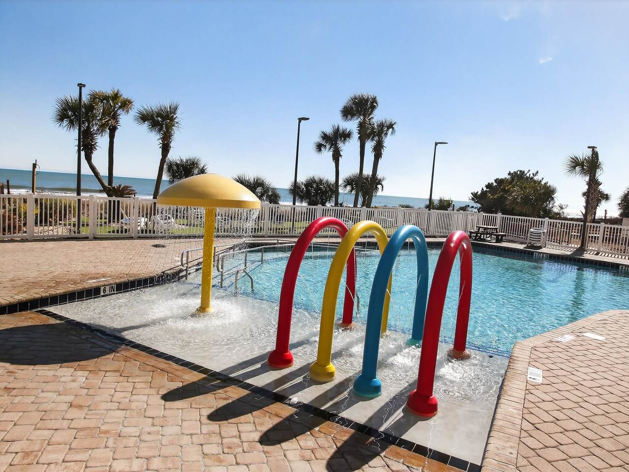 Community splash area near the ocean