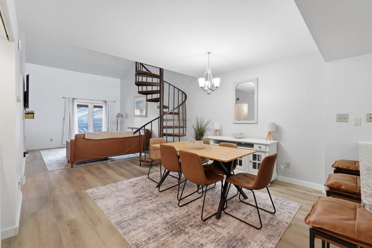 Dining area beside the open living room