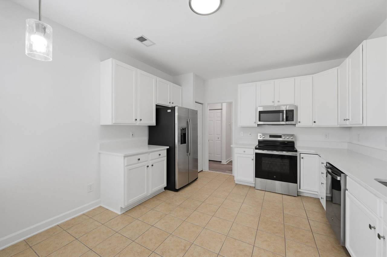 Dining area connected to the kitchen and living space
