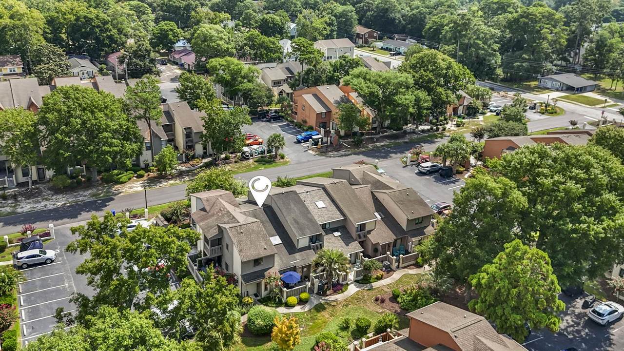 Aerial view of Ocean Pines and surrounding Surfside Beach neighborhood
