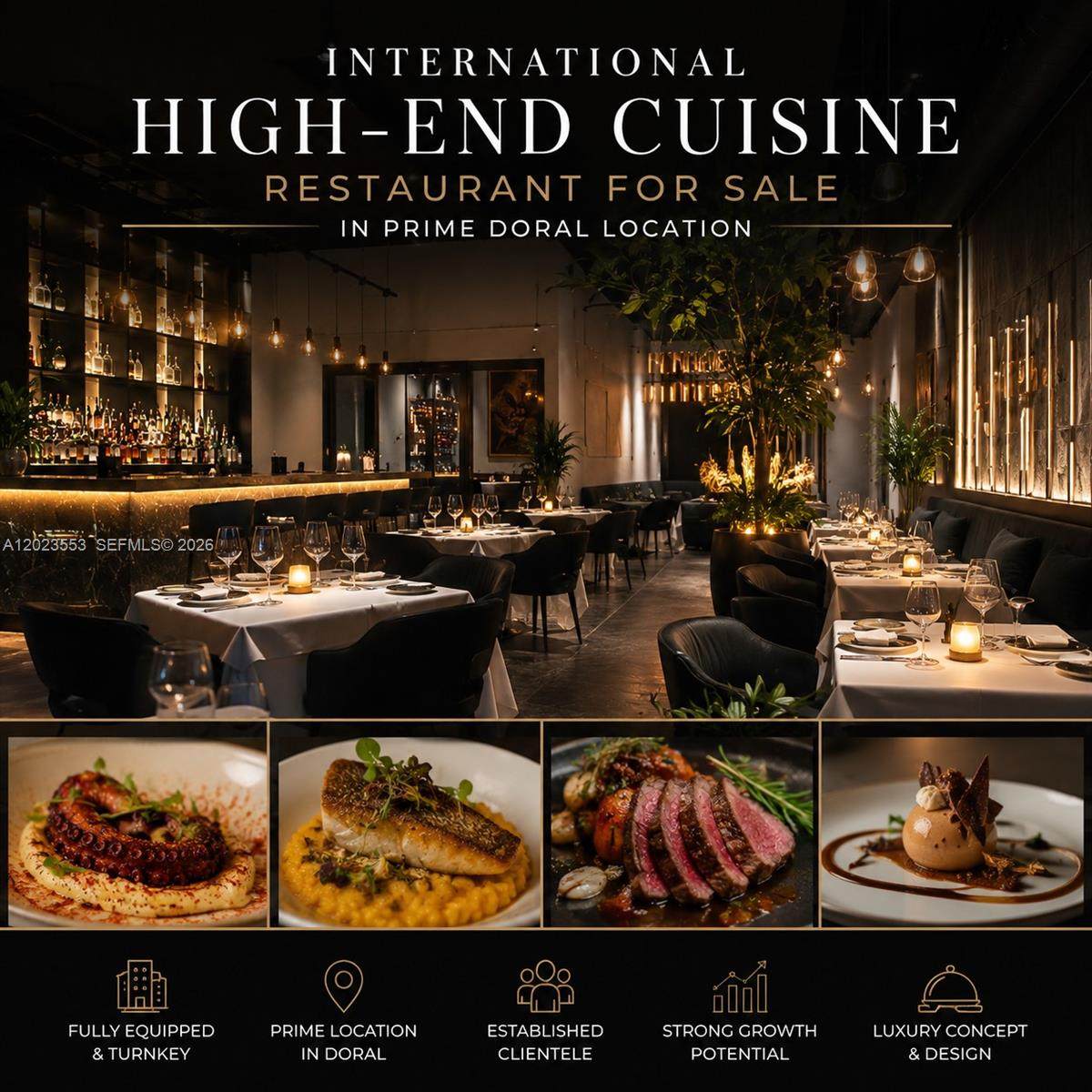 International High-E Cuisine Rest. For Sale in Prime Doral Locatio - Photo 1